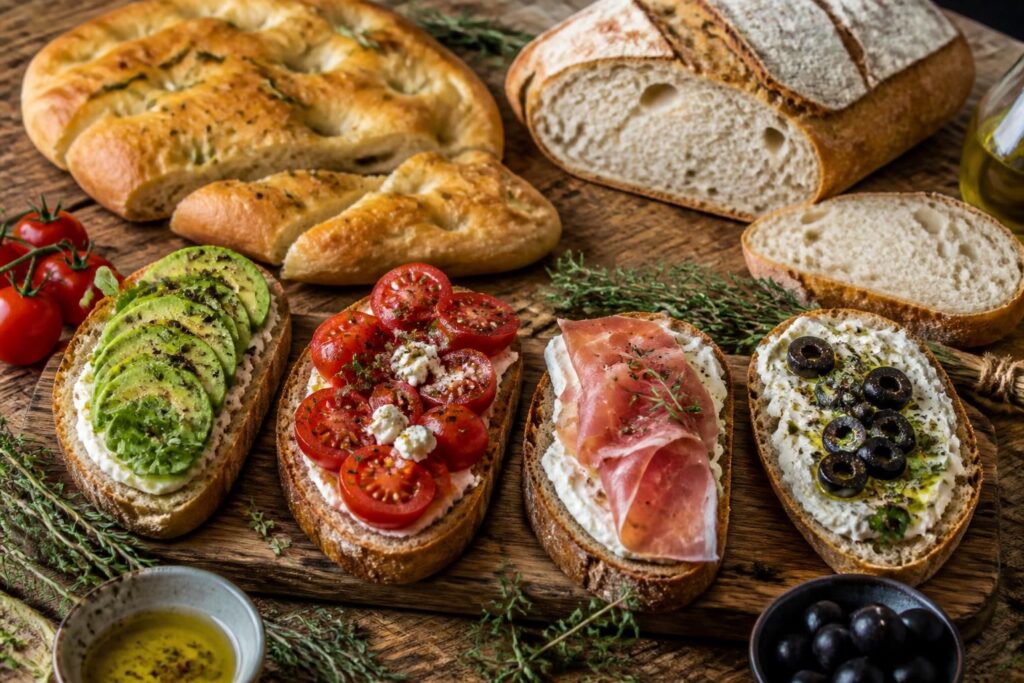 découvrez nos pains, focaccias et tartines gourmandes parfaits pour accompagner vos planches apéritives avec saveur et convivialité.