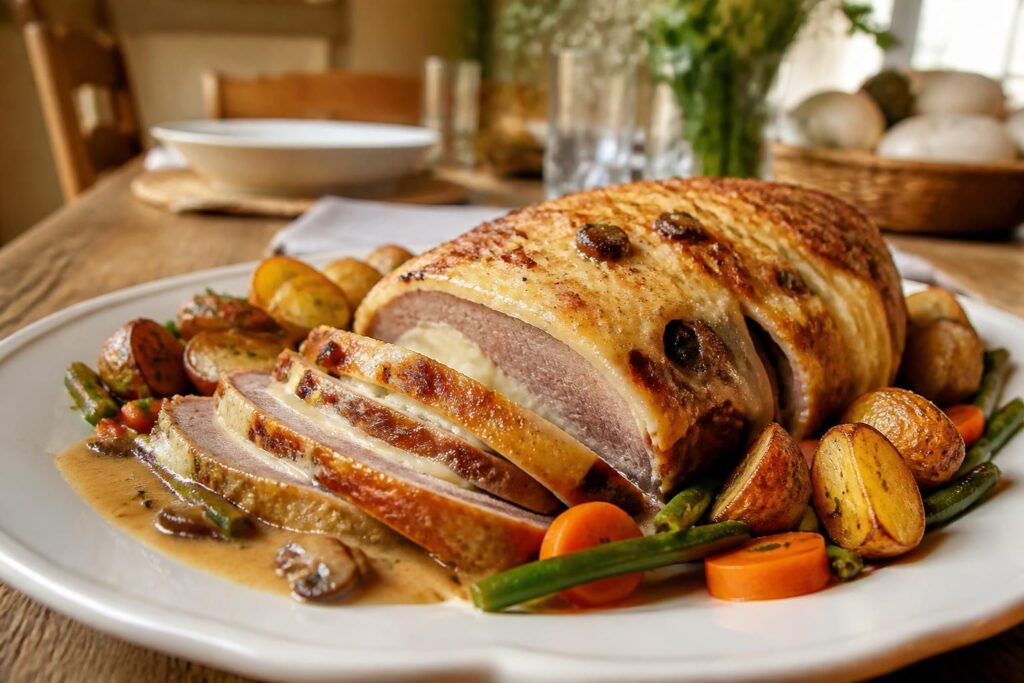 découvrez notre recette du rôti orloff, un plat familial savoureux alliant viande tendre, fromage fondant et une sauce délicieuse pour des repas conviviaux.