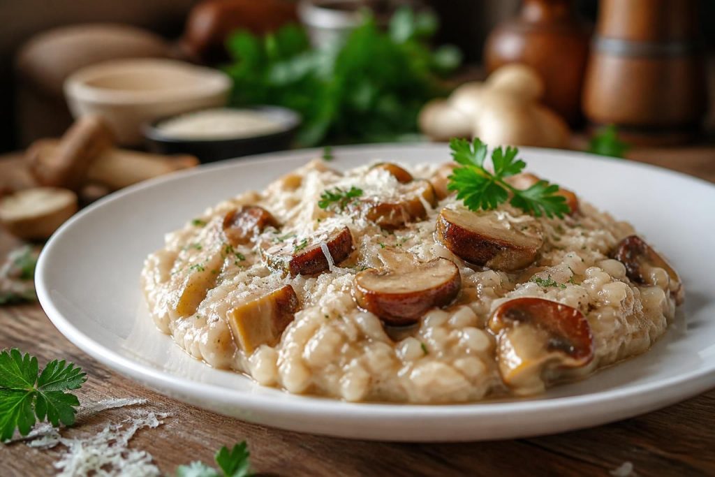 découvrez notre recette savoureuse de risotto au cèpes, idéale pour les amateurs de champignons et de cuisine raffinée. facile à préparer, ce plat délicat ravira vos papilles.