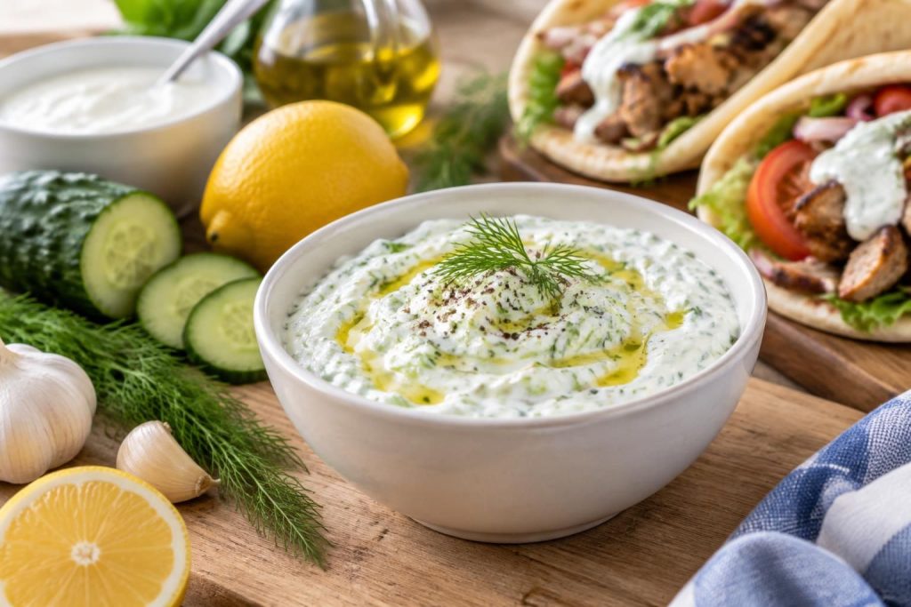 préparez facilement une sauce gyros grecque maison, onctueuse et savoureuse. découvrez les ingrédients et les étapes pour accompagner vos gyros.