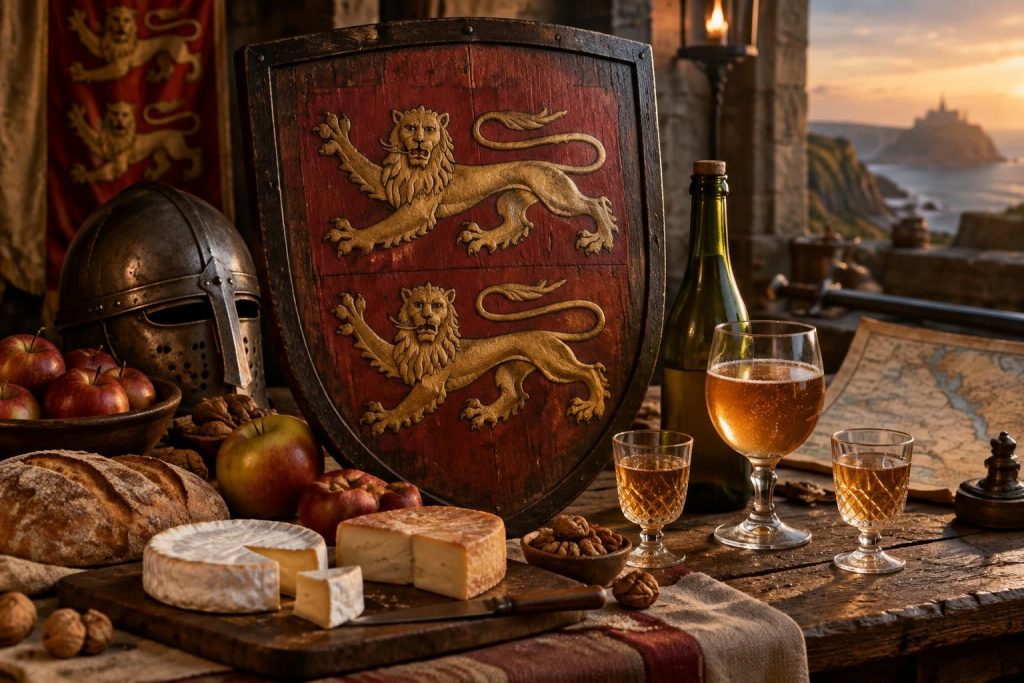 découvrez l’histoire des armoiries normandes et la signification de leurs symboles, pour un apéro convivial aux couleurs de la normandie.